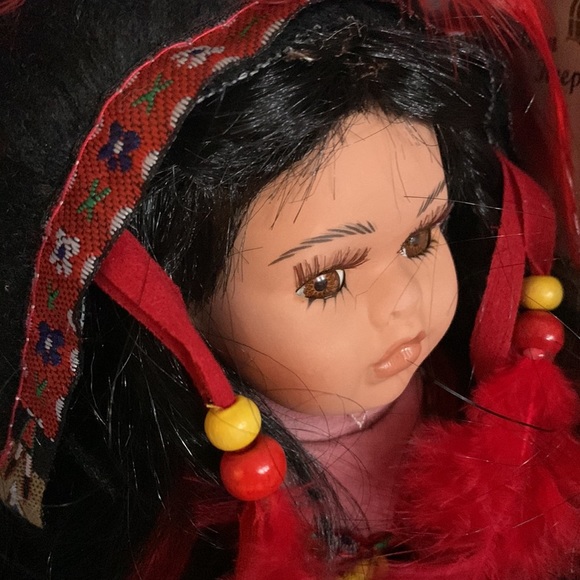 Heirloom Porcelain Doll of a Native.Looking Girl - Picture 6 of 8